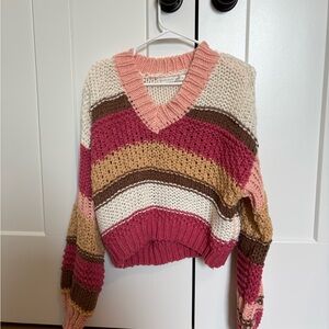 Altar'd State Multicolor V-Neck Sweater
